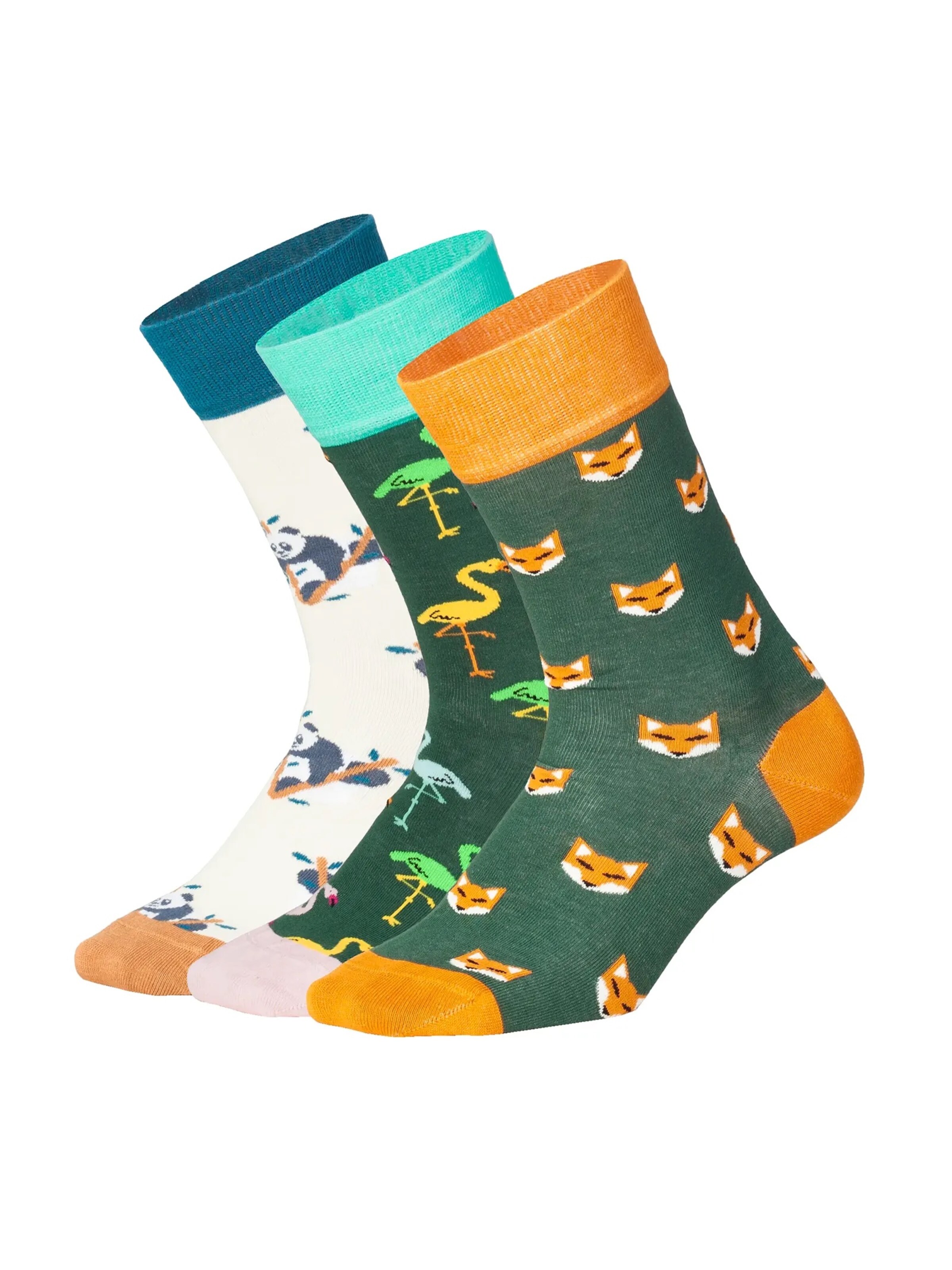 DillySocks Socken 'Wondrous Wildlife' in Grün: Vorderseite