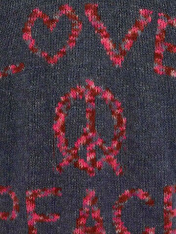 Zwillingsherz Knit Cardigan 'Love and Peace' in Blue