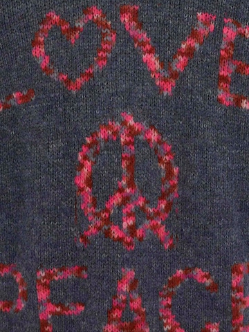 Cardigan 'Love and Peace' Zwillingsherz en bleu