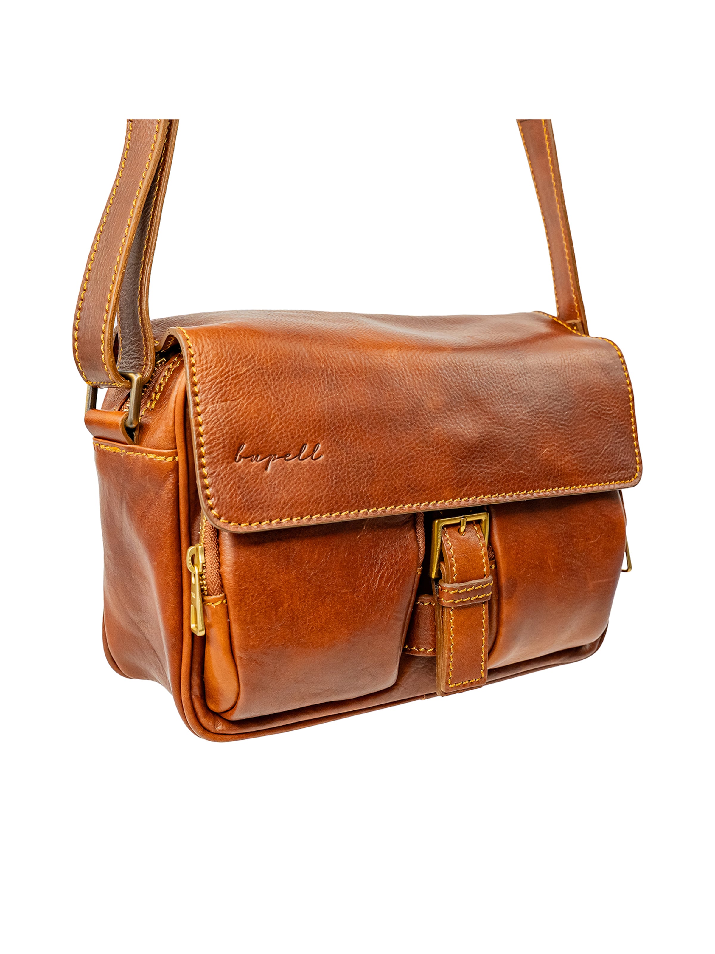 bupell Schultertasche 'Carlotta'‌‌‌‌‌‌‌‌‌ in Braun: Vorderseite