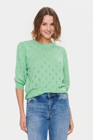 SAINT TROPEZ Sweater 'Doony' in Green: front