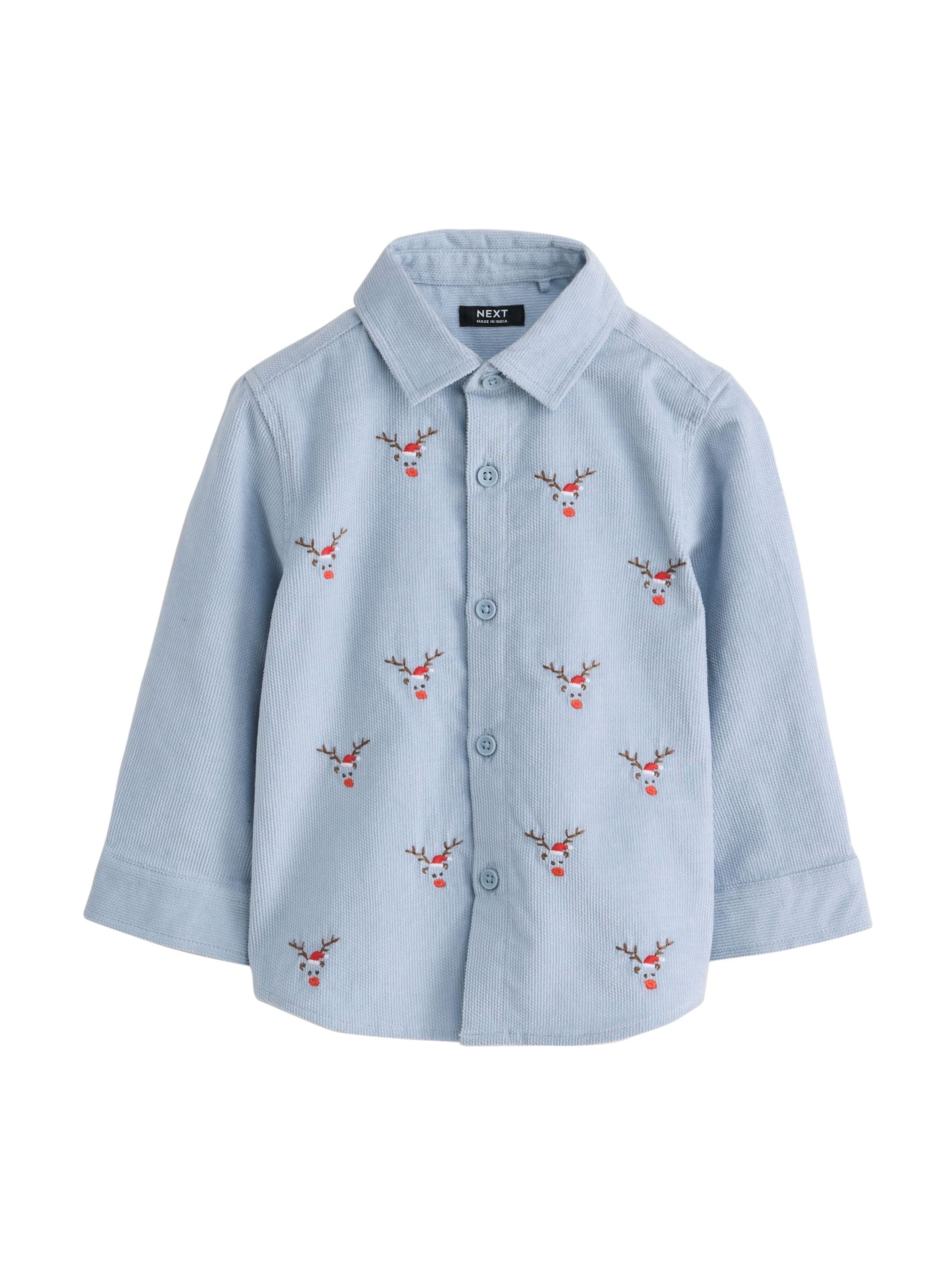 Next - Ajuste regular Camisa en azul: frente