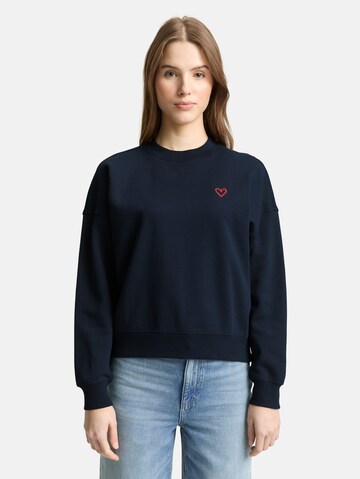 TOM TAILOR DENIM Sweatshirt in Blue: front