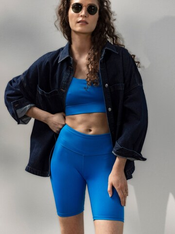 Hey Honey - Skinny Leggings 'Biker' en azul: frente