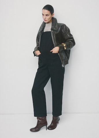 MANGO Loose fit Jean Overalls 'Petomum' in Black: front