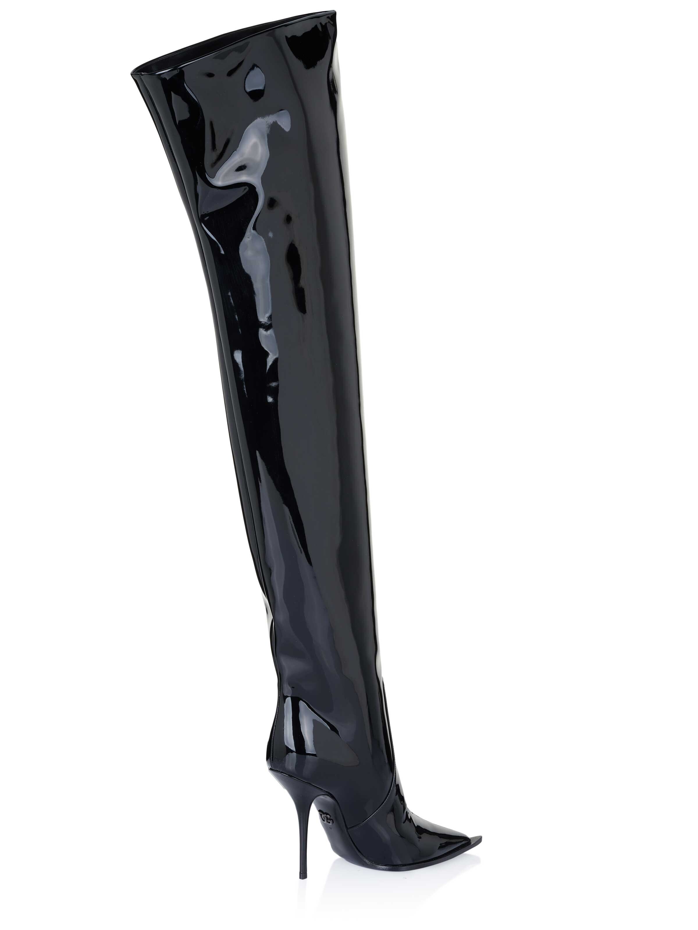 DOLCE & GABBANA Overknees 'Dolce & Gabbana Stiefel schwarz' in Black