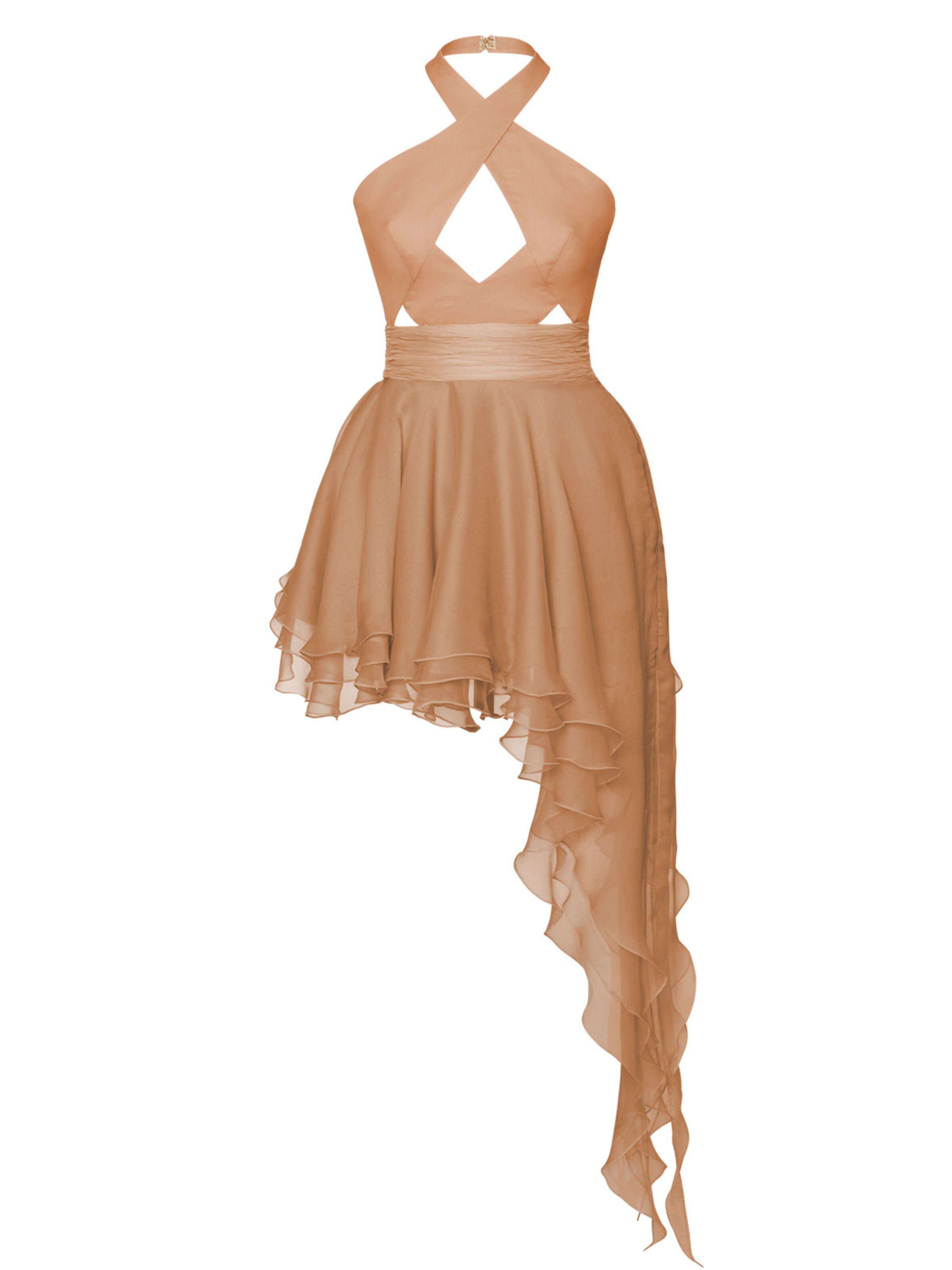 Robe de cocktail 'Pantha' Anse Victorin en beige : devant