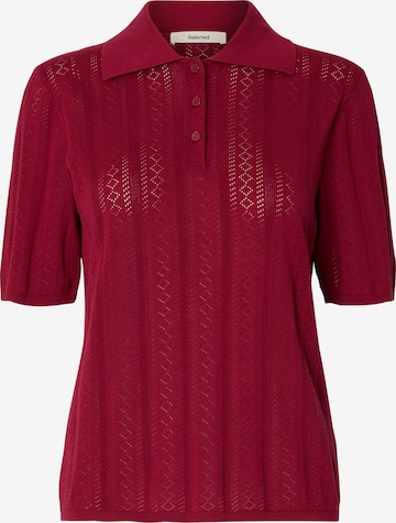 SELECTED Koszulka 'SLFTOLEDO' w kolorze czerwony: przód