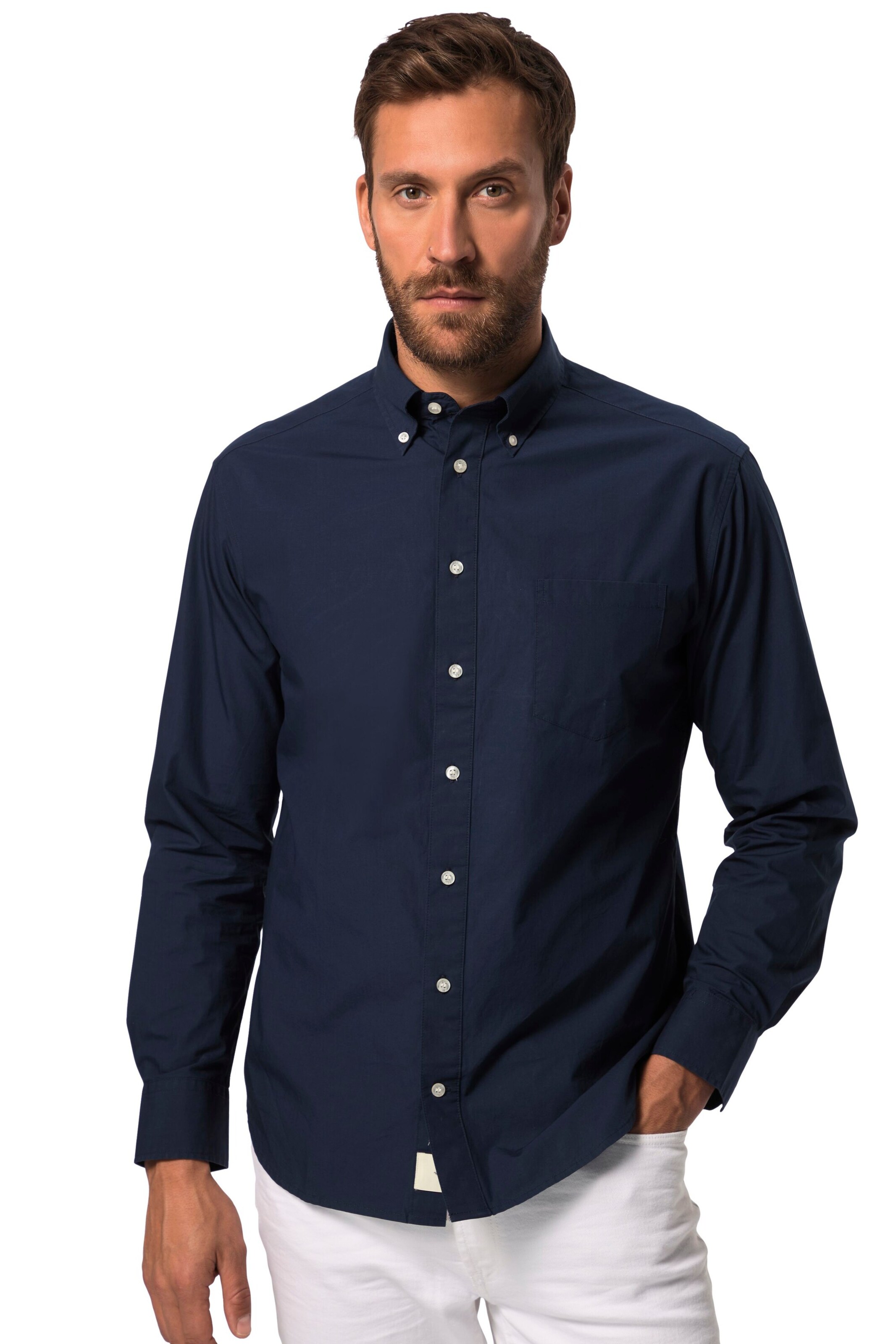 JP1880 Regular fit Overhemd in Blauw: voorkant