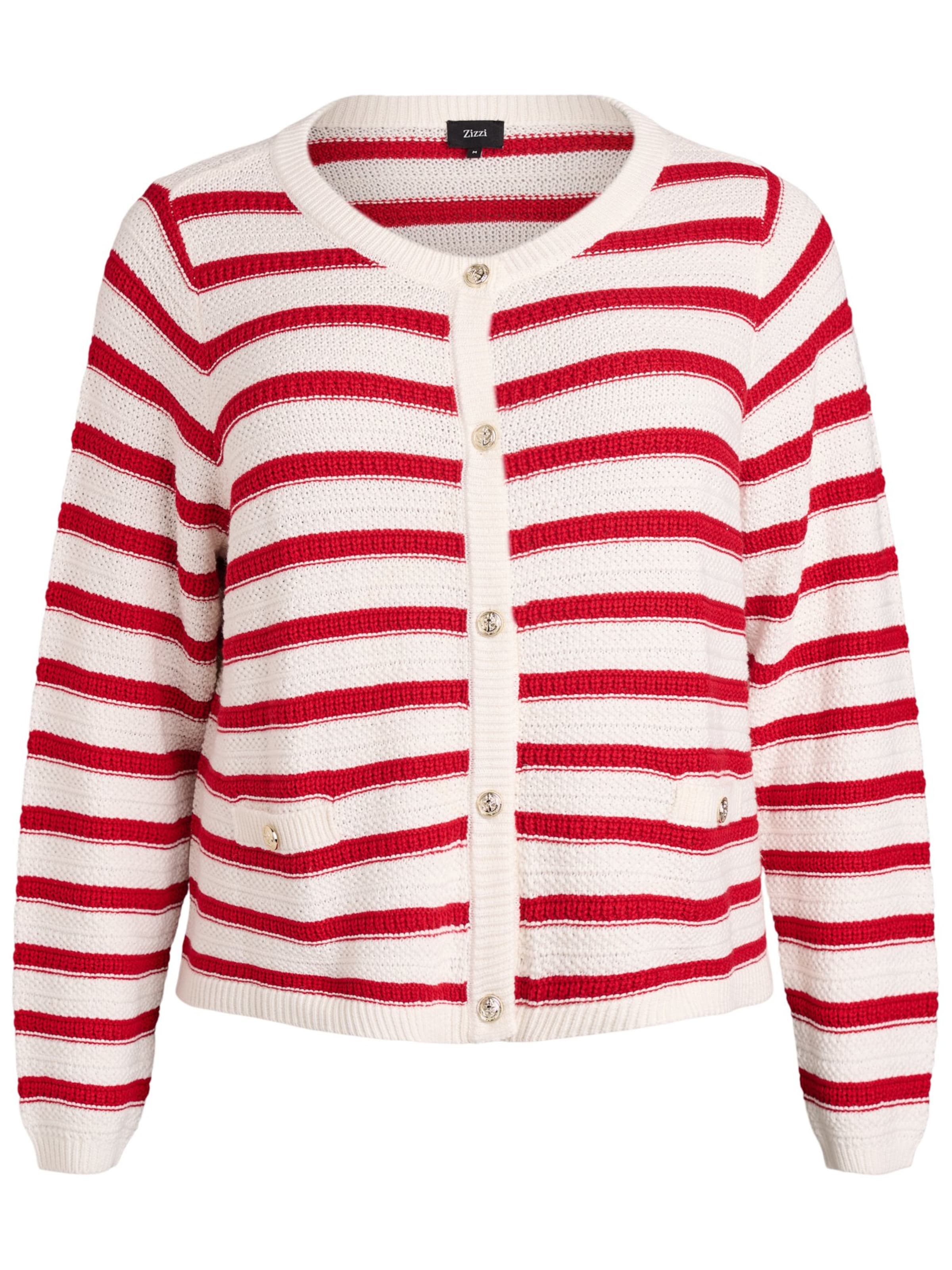 sarkans Zizzi Adīta jaka: no priekšpuses