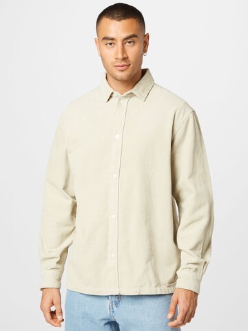 WEEKDAY Regular fit Button Up Shirt 'Carlo' in Beige: front