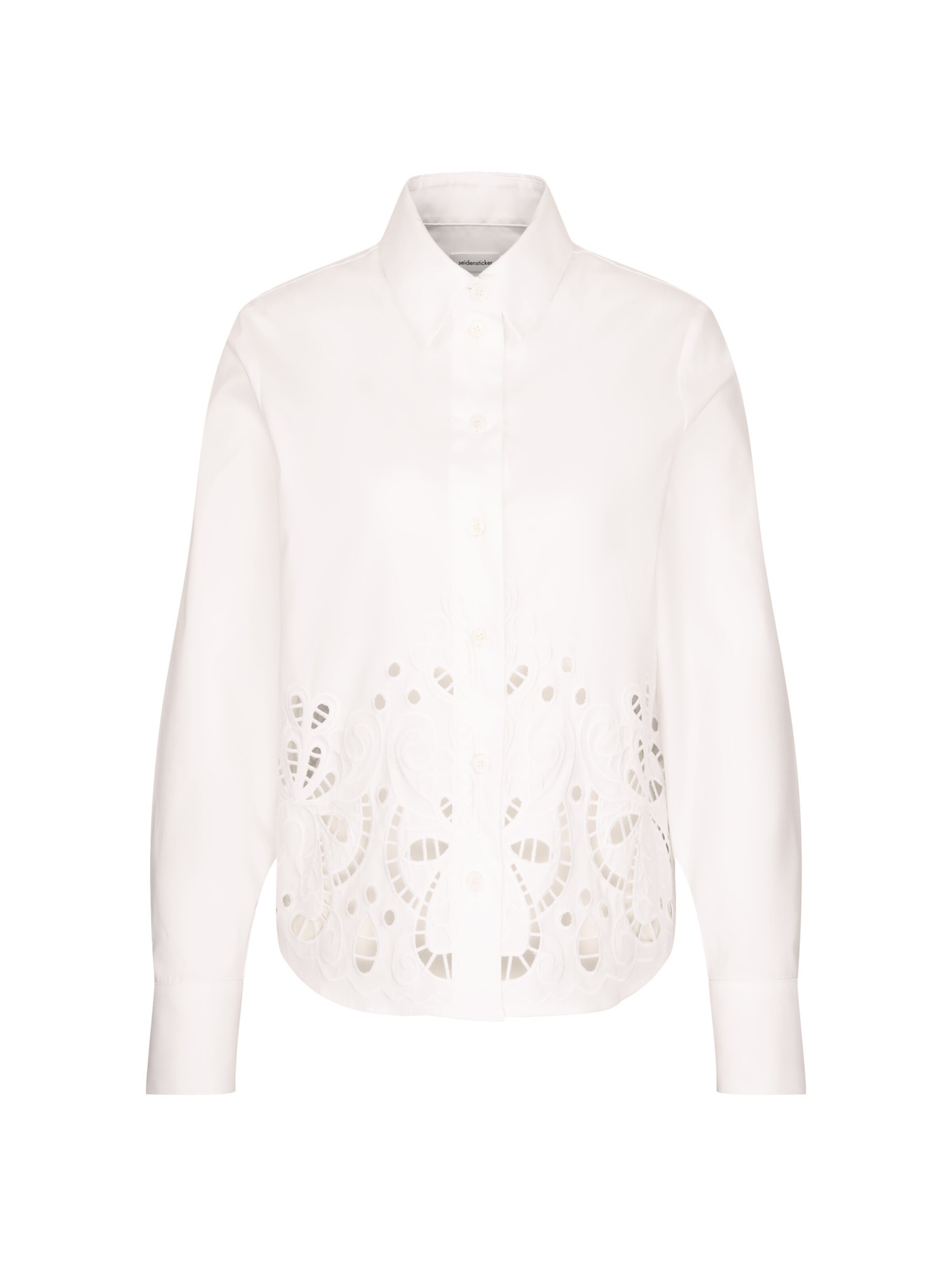 Chemisier 'Schwarze Rose' SEIDENSTICKER en blanc : devant