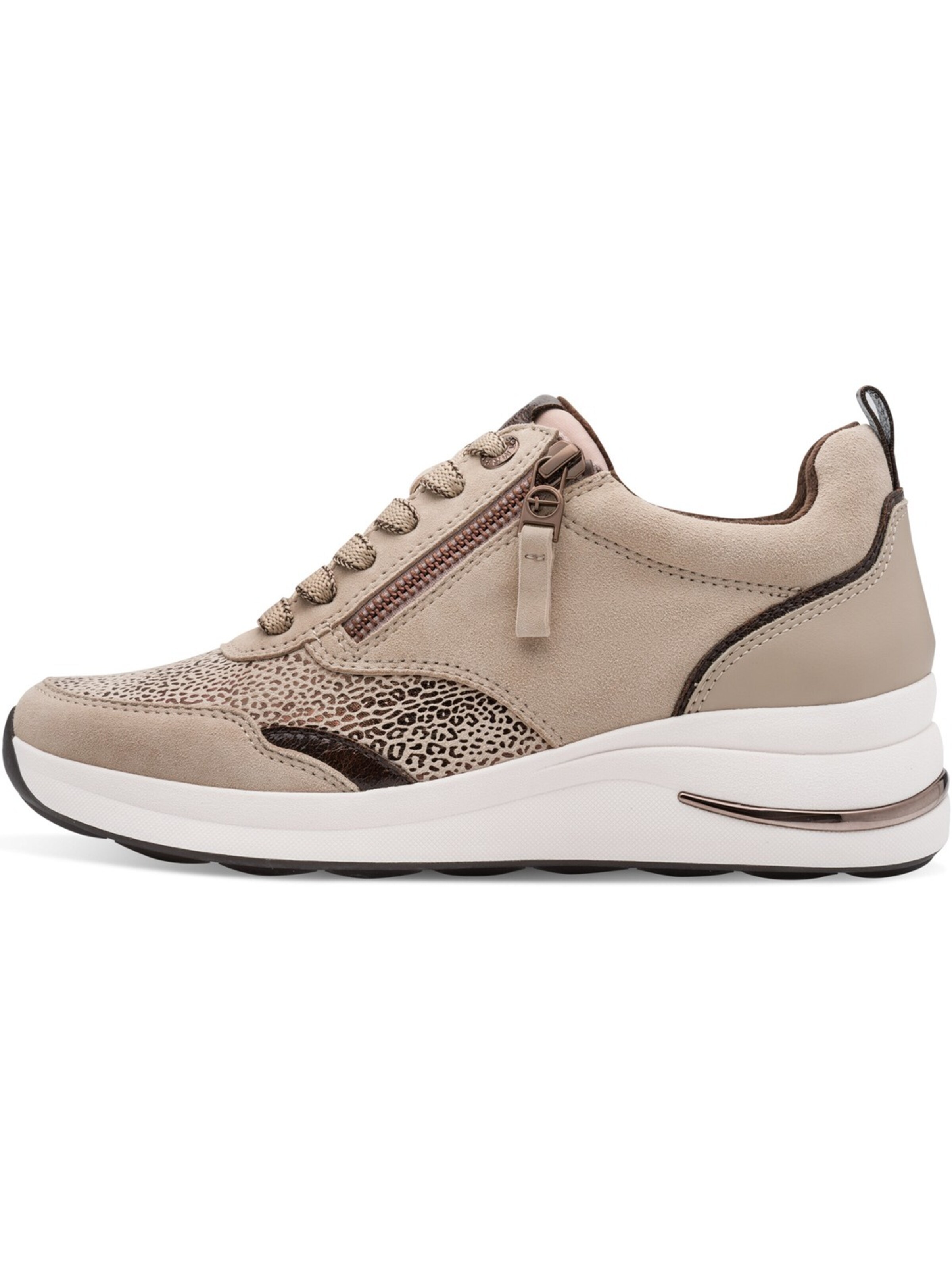 Tamaris Wide Fit Platform trainers 'Comfort Da.' in Beige: front