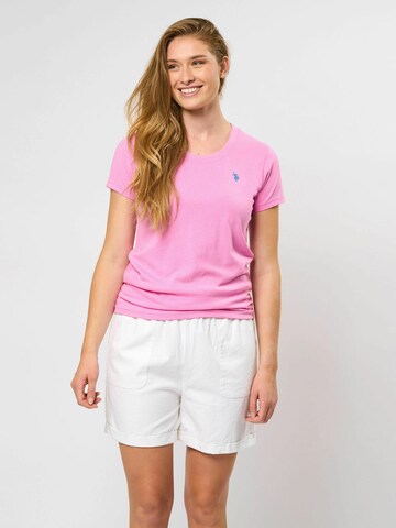 T-shirt 'Amy' U.S. POLO ASSN. en rose : devant