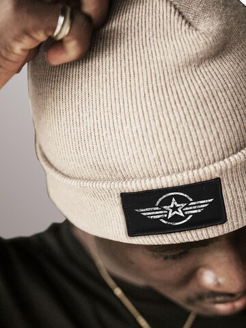 Neverless Beanie 'Airforce Wings' in Beige