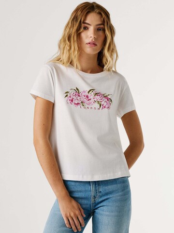 T-shirt 'MAHINA' Pepe Jeans en blanc : devant