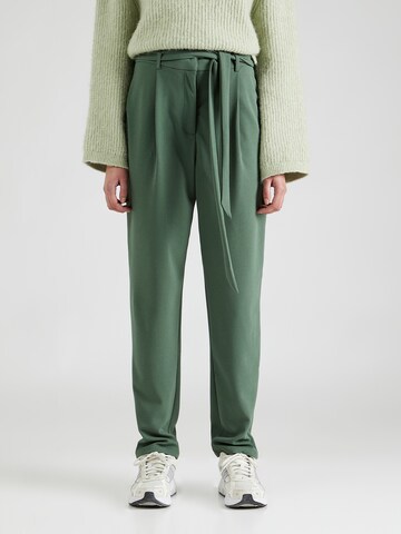 VILA Loose fit Pleat-Front Pants 'CLAVA' in Green: front