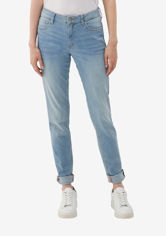 QS Slimfit Jeans i blå: forside