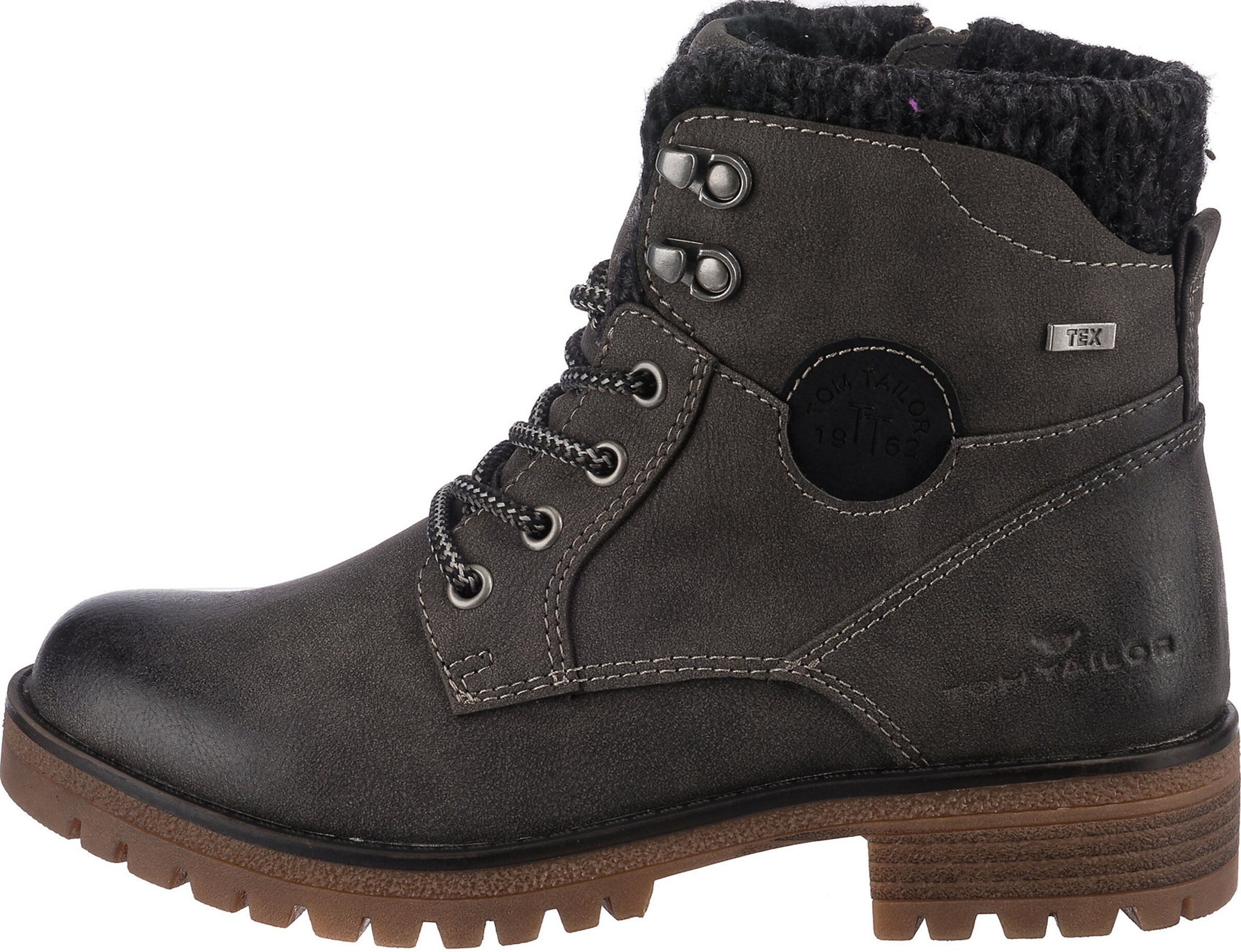 TOM TAILOR Lace-Up Ankle Boots in Brown