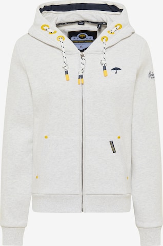 Schmuddelwedda Zip-Up Hoodie in White: front