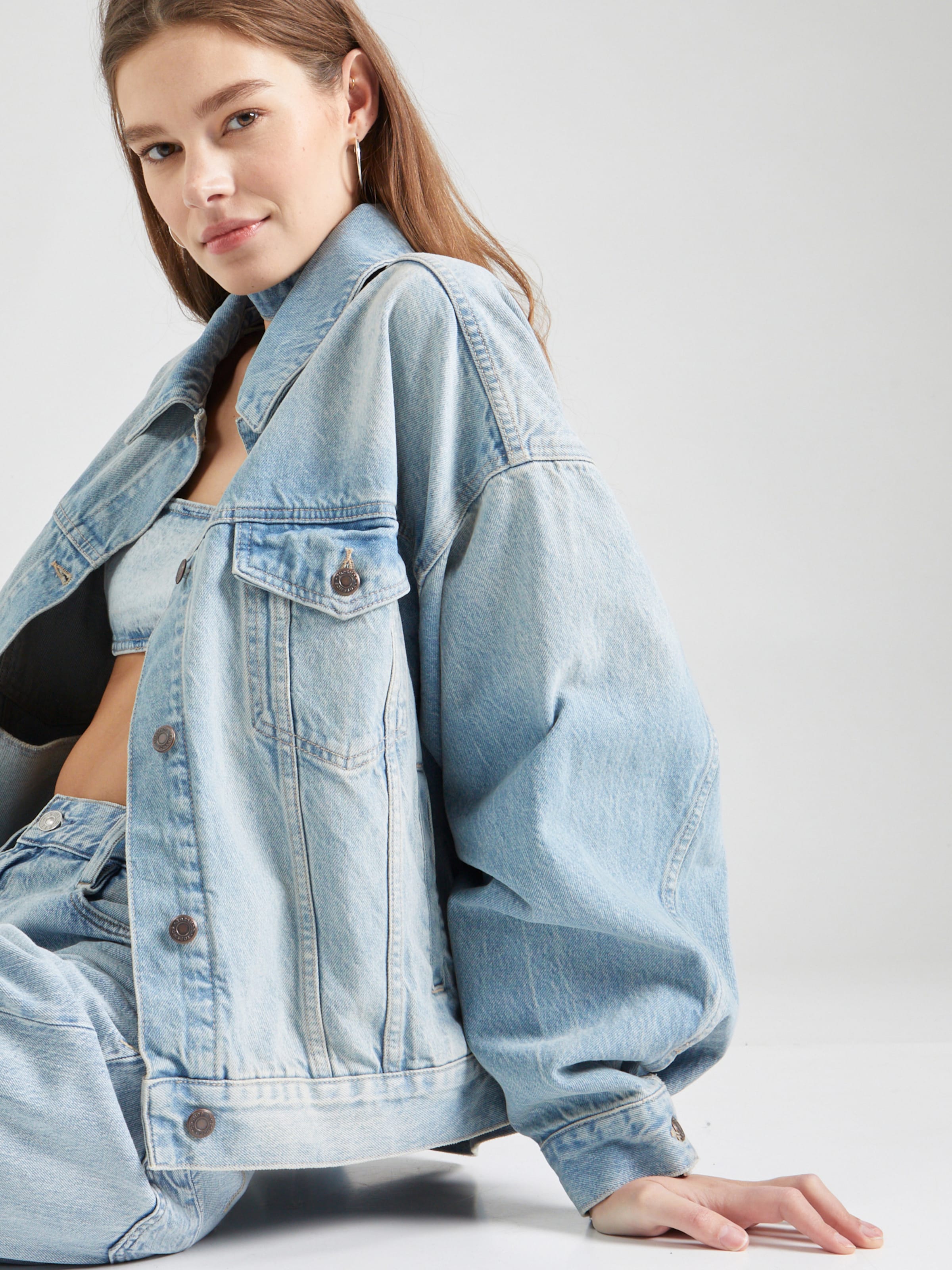 Blue denim jacket topshop best sale