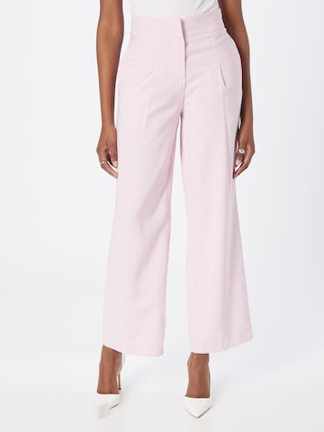 Dorothy Perkins Wide leg Παντελόνι πλισέ σε ροζ: μπροστά