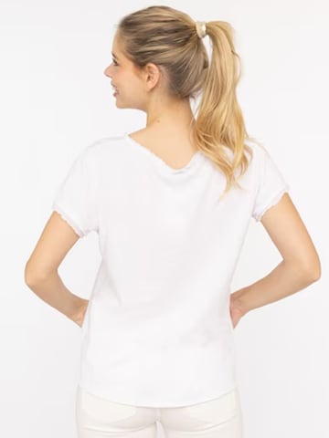 Zwillingsherz T-Shirt 'Positive Mind' in Weiß