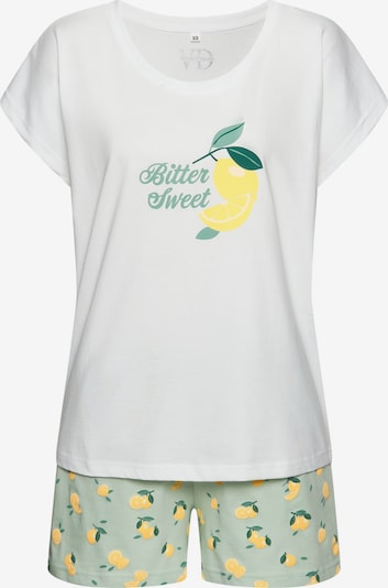 Pižama su šortais iš VIVANCE, spalva – geltona / žalia / balta, Prekių apžvalga