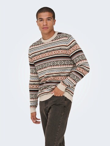 Only & Sons Sveter 'ONSJERRY' - Sivá: predná strana