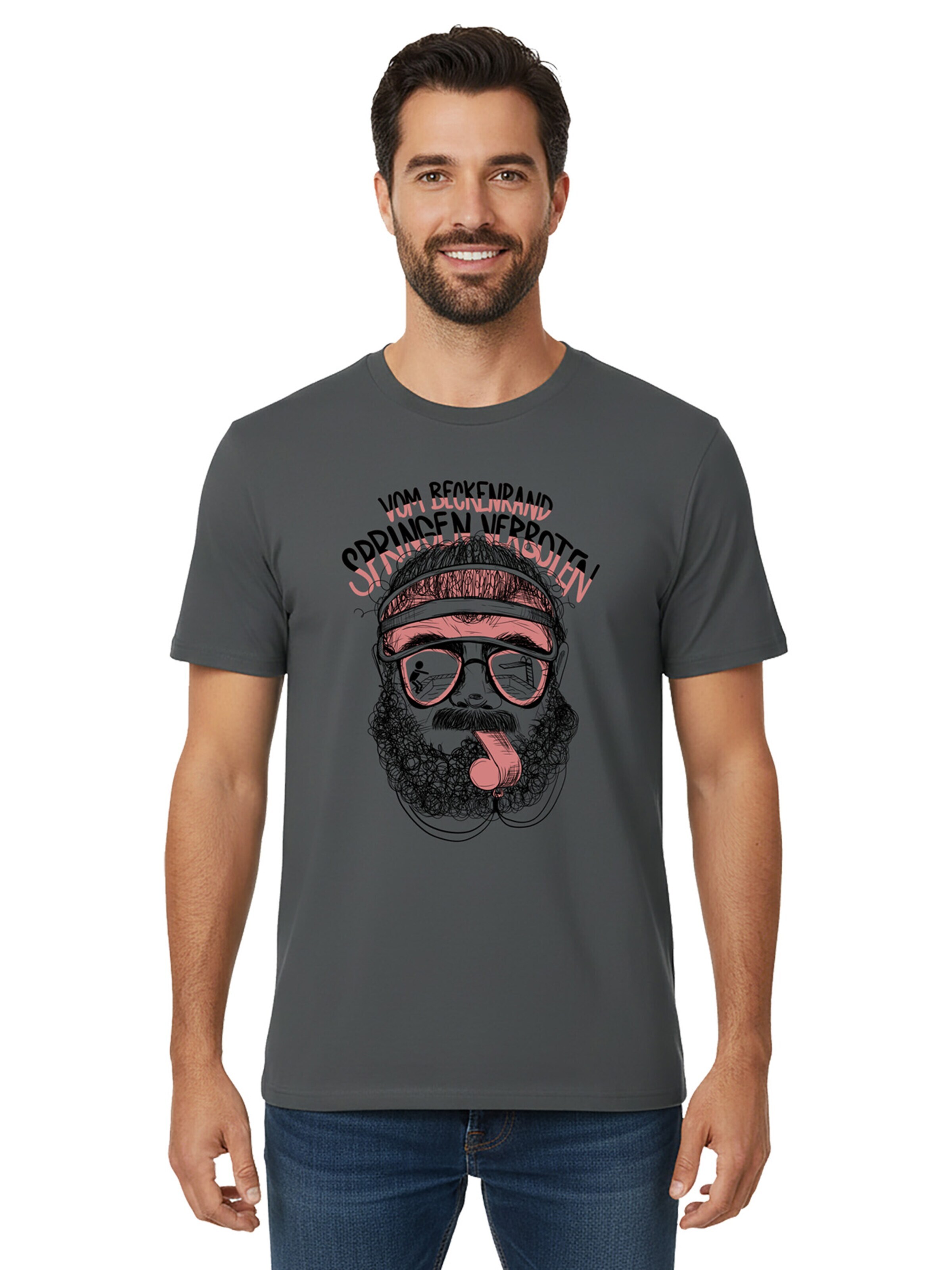 karlskopf Shirt 'BADEMEISTER'‌‌‌‌‌ in Grau