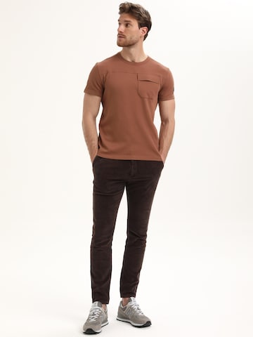 Gabbiano Shirt 'Interlock Diagonal' in Bruin