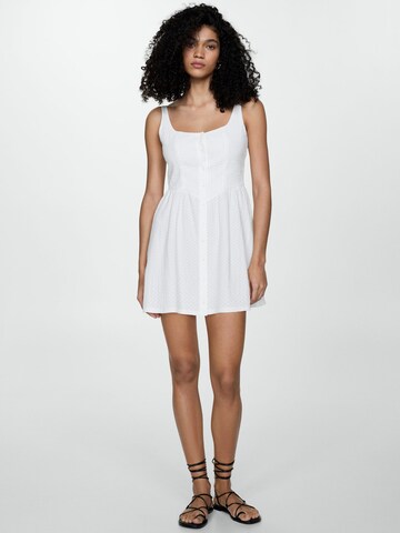 MANGO Košeľové šaty 'Milk' - biela: predná strana