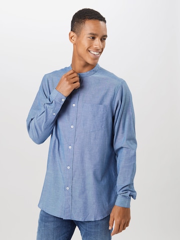 Coupe regular Chemise 'AMIT' MELAWEAR en bleu : devant