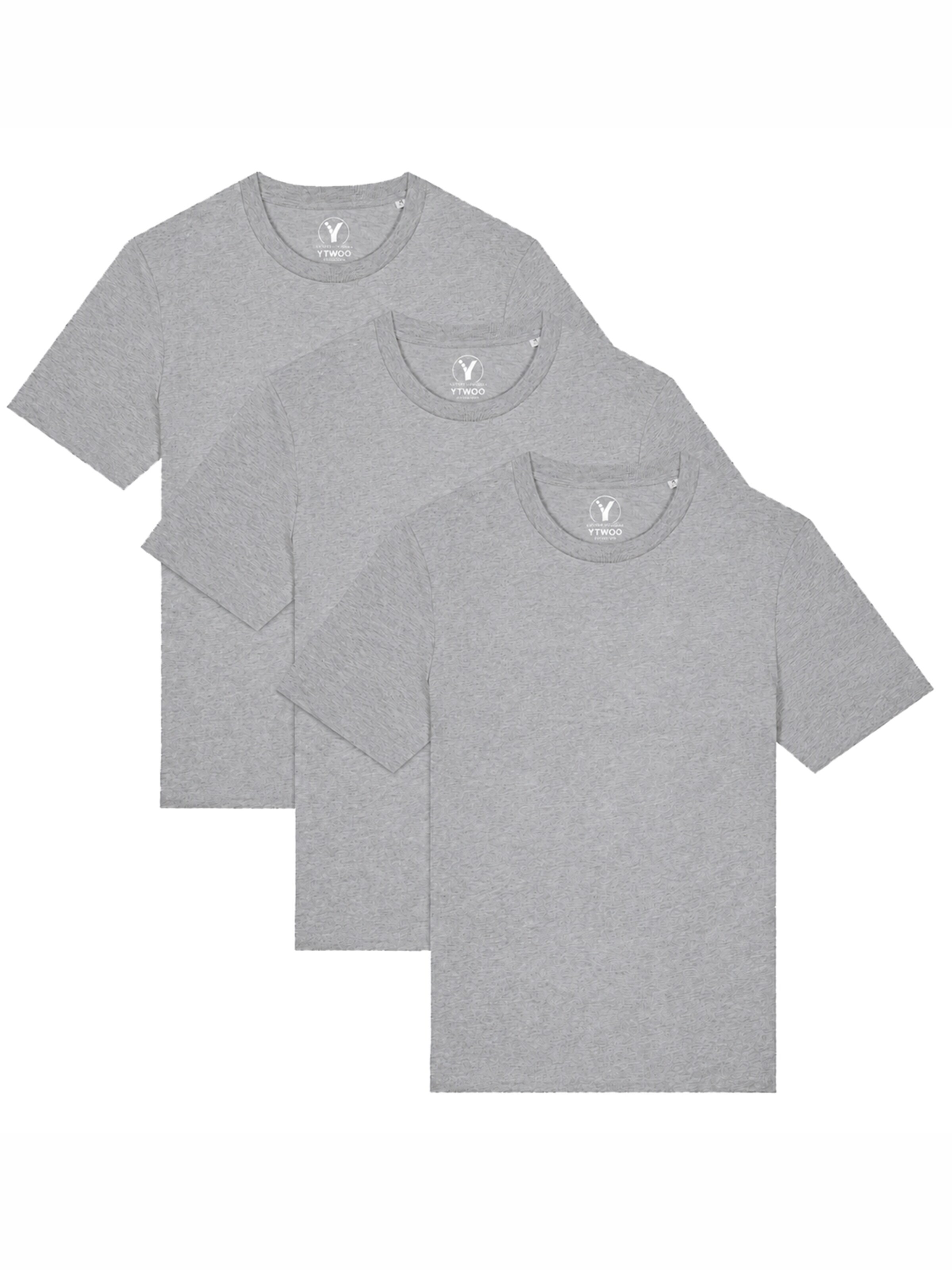YTWOO Shirt '3er Pack Basic T-Shirt'‌‌‌ in Grau: Vorderseite