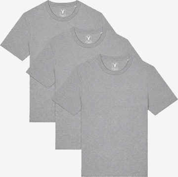 YTWOO Shirt '3er Pack Basic T-Shirt' in Grau: Vorderseite