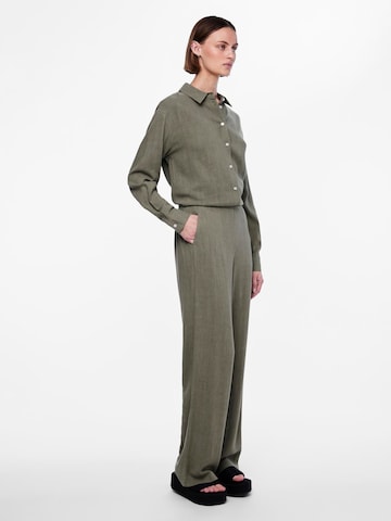 PIECES Wide leg Broek 'VINSTY' in Groen