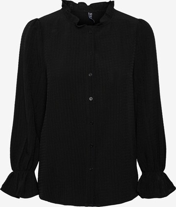 Camicia da donna 'Ofelina' di PIECES in nero: frontale