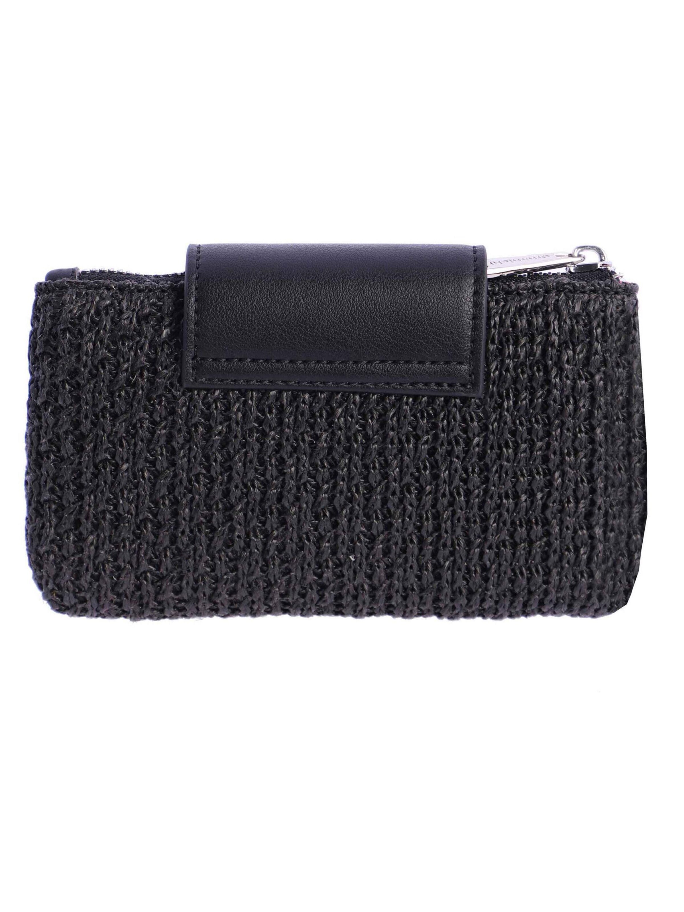 Amichi - Cartera 'Cartera para mujer Sunny de fibras naturales  y cierre de solapa y cremallera' en negro