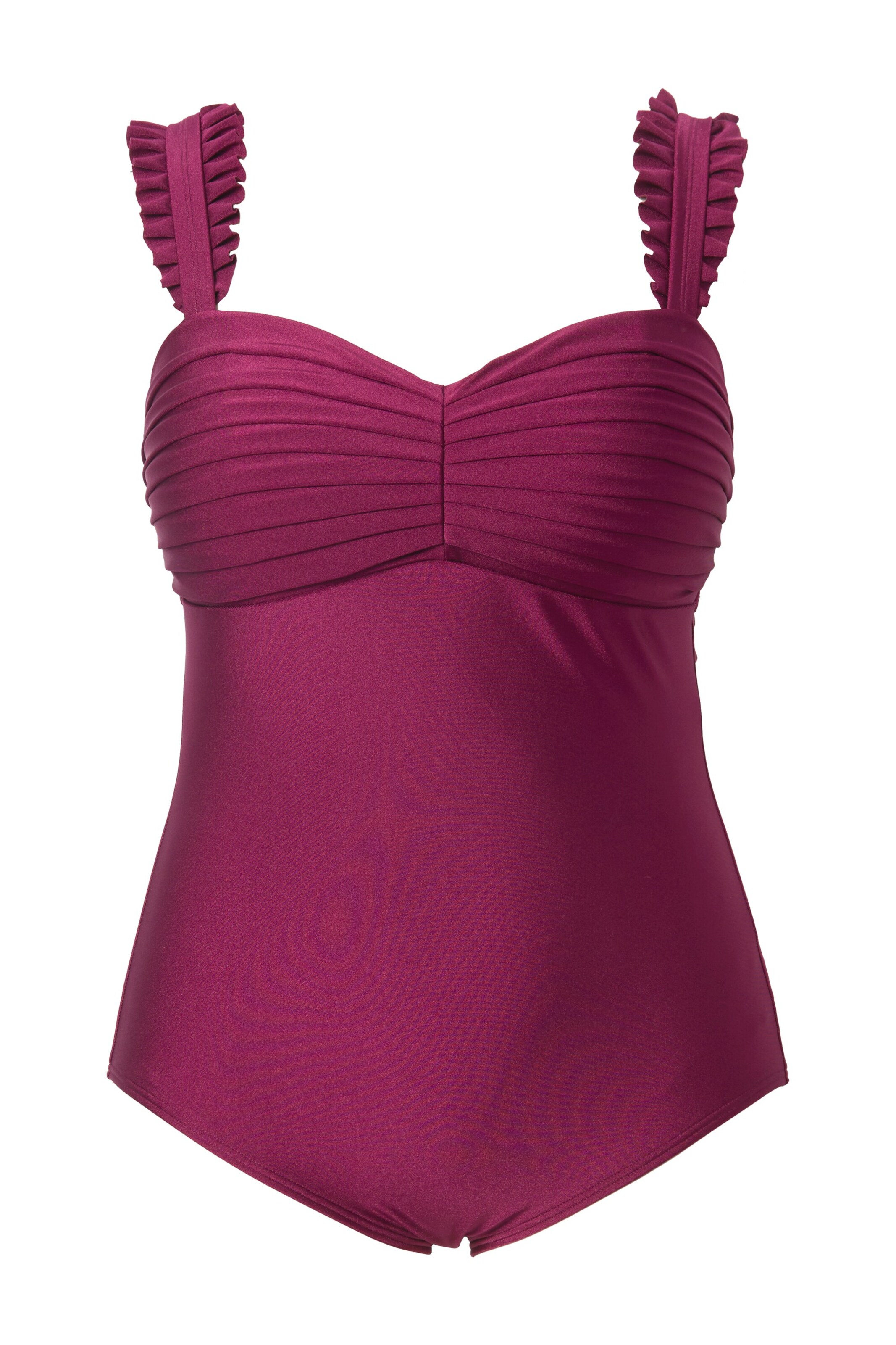 Ulla Popken Balconette Badeanzug in Lila: Vorderseite