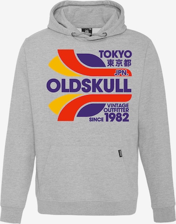 Oldskull Sweatshirt 'Retro Tokyopolis' in Grijs: voorkant