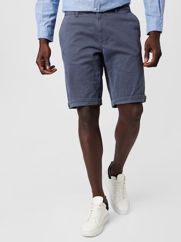 CAMP DAVID Regular Chino Pants in Blue: front