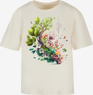 T-shirt 'Spring Tree' F4NT4STIC en beige : devant