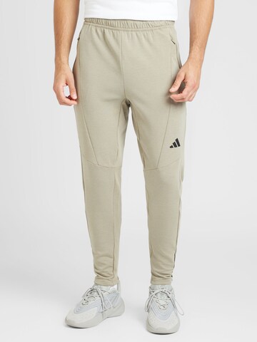 ADIDAS PERFORMANCE Avsmalnet Sportsbukser i grå: forside