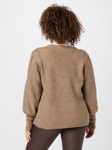 ONLY Carmakoma Knit cardigan 'CLARE' in Brown