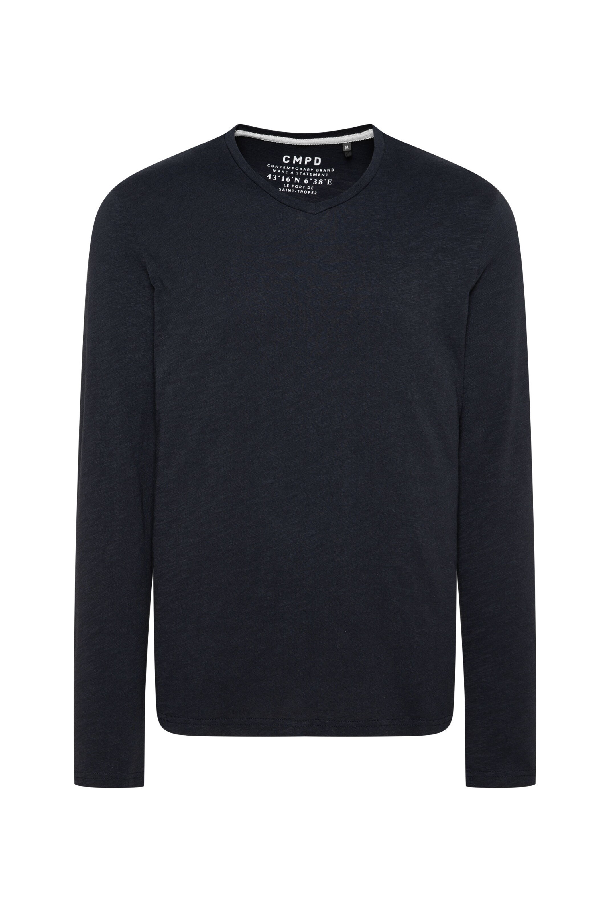 CMPD Longsleeve mit V-Neck in Blau: Vorderseite