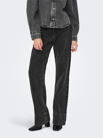 ONLY Wide leg Jeans 'Camille' in Zwart: voorkant