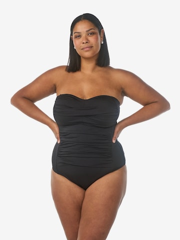 juoda Swim by Zizzi Bandeau Maudymosi kostiumėlis 'Casdenia': priekis