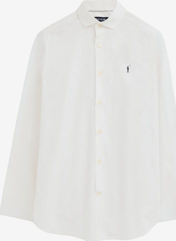 Polo Club Button Up Shirt in White: front
