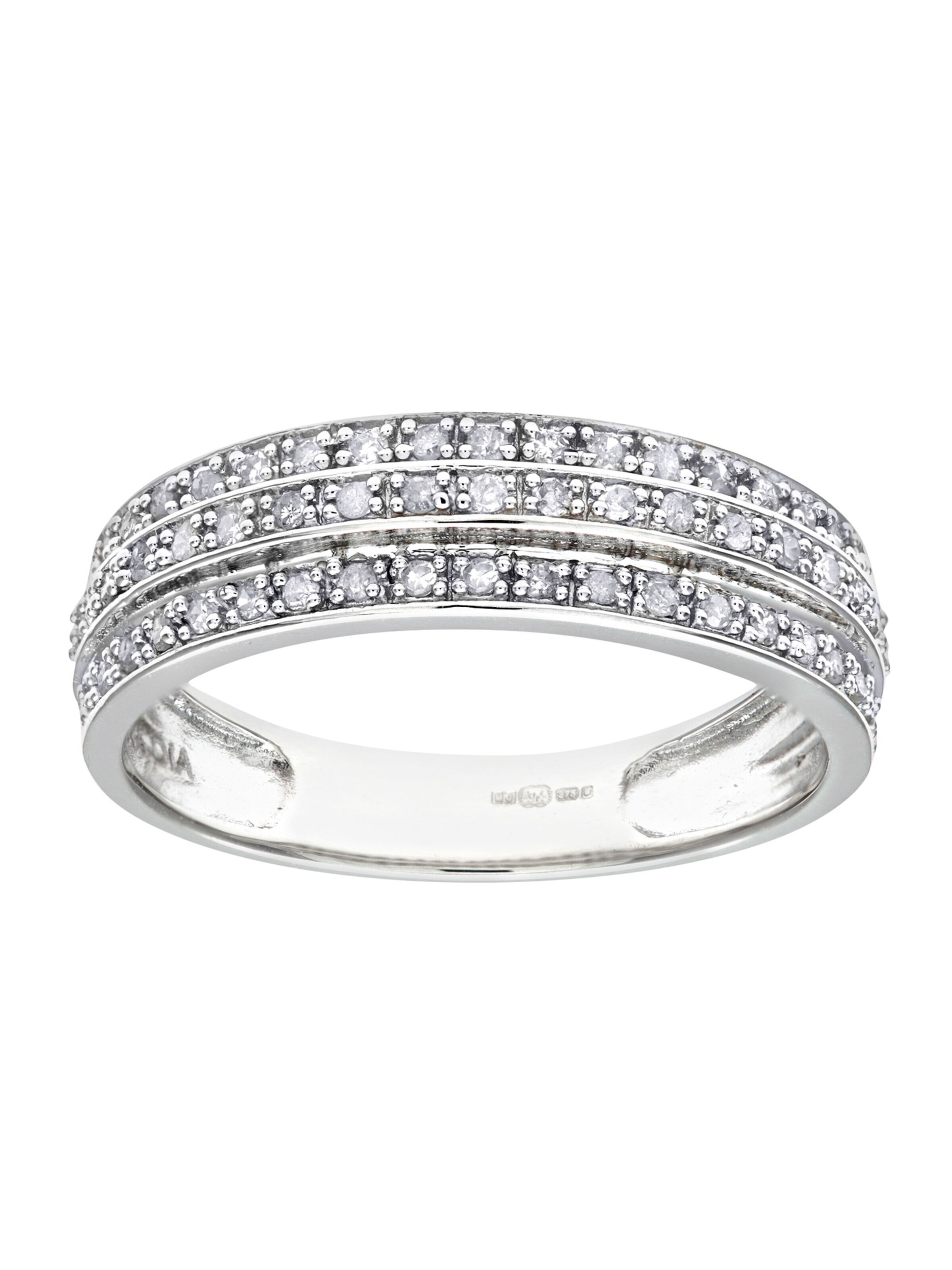 DIAMANT LETERNEL Ring 'Eternity-Ring aus 375 Weißgold mit Diamant' in Silver: front
