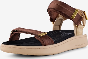 WODEN Sandals 'Line' in Brown: front